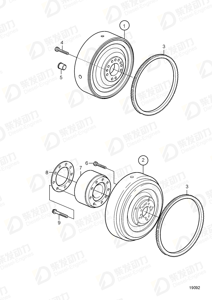 VOLVO Hexagon screw 20476104 Drawing VOLVO Hexagon screw 20476104 Drawing